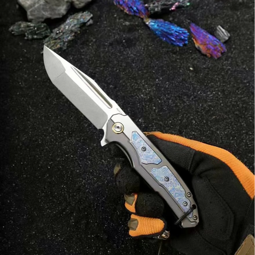 【巨灵神】M390粉末钢钛合金户外露营多功能刀EDC