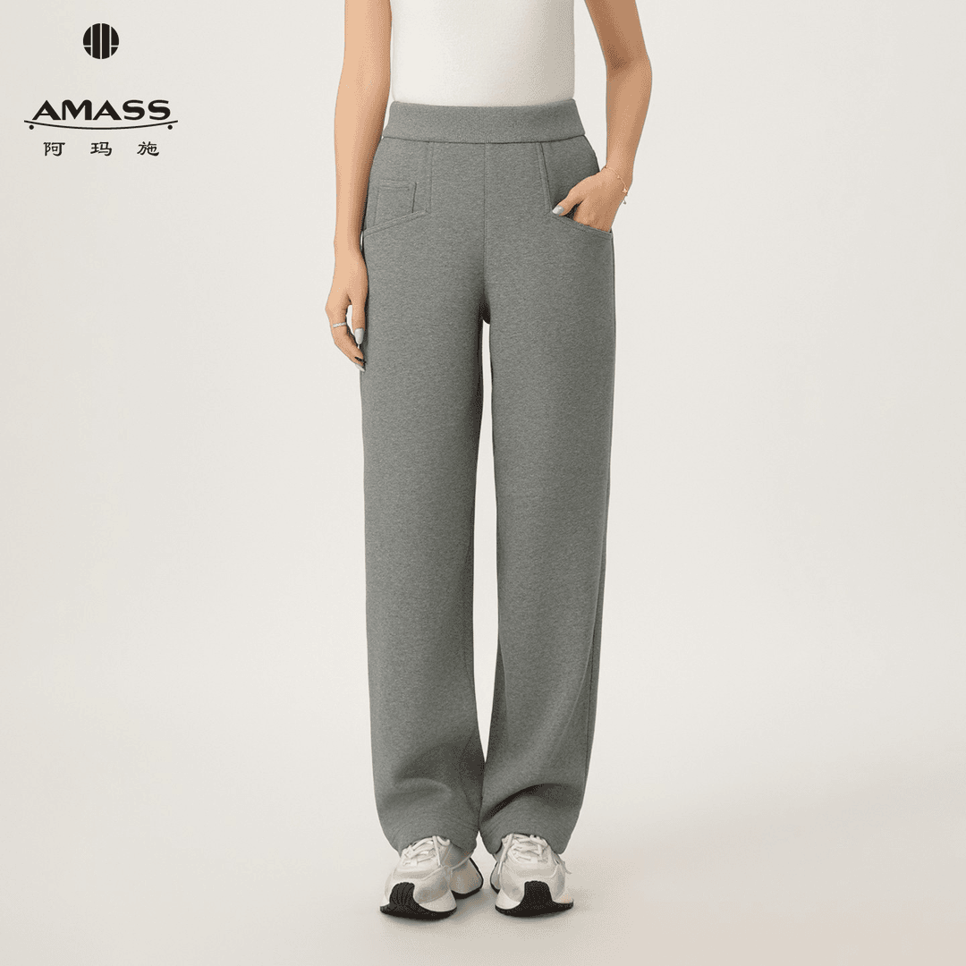 AMASS/阿玛施高人一等加长秋冬厚款运动高腰休闲直筒裤519226