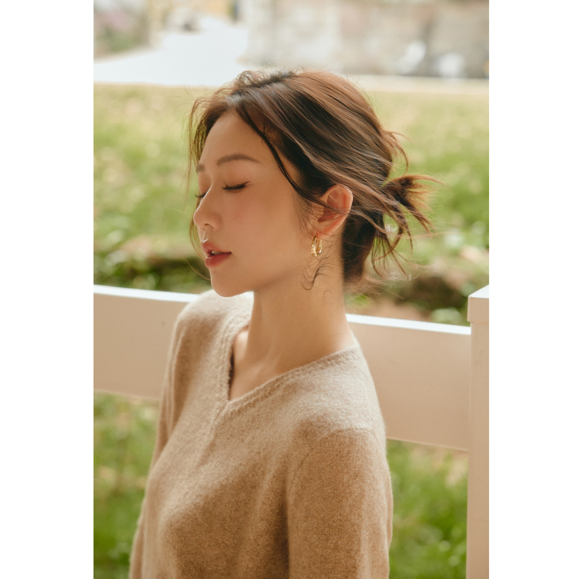 syna希娜 温柔松弛氛围感V领软糯针织毛衣