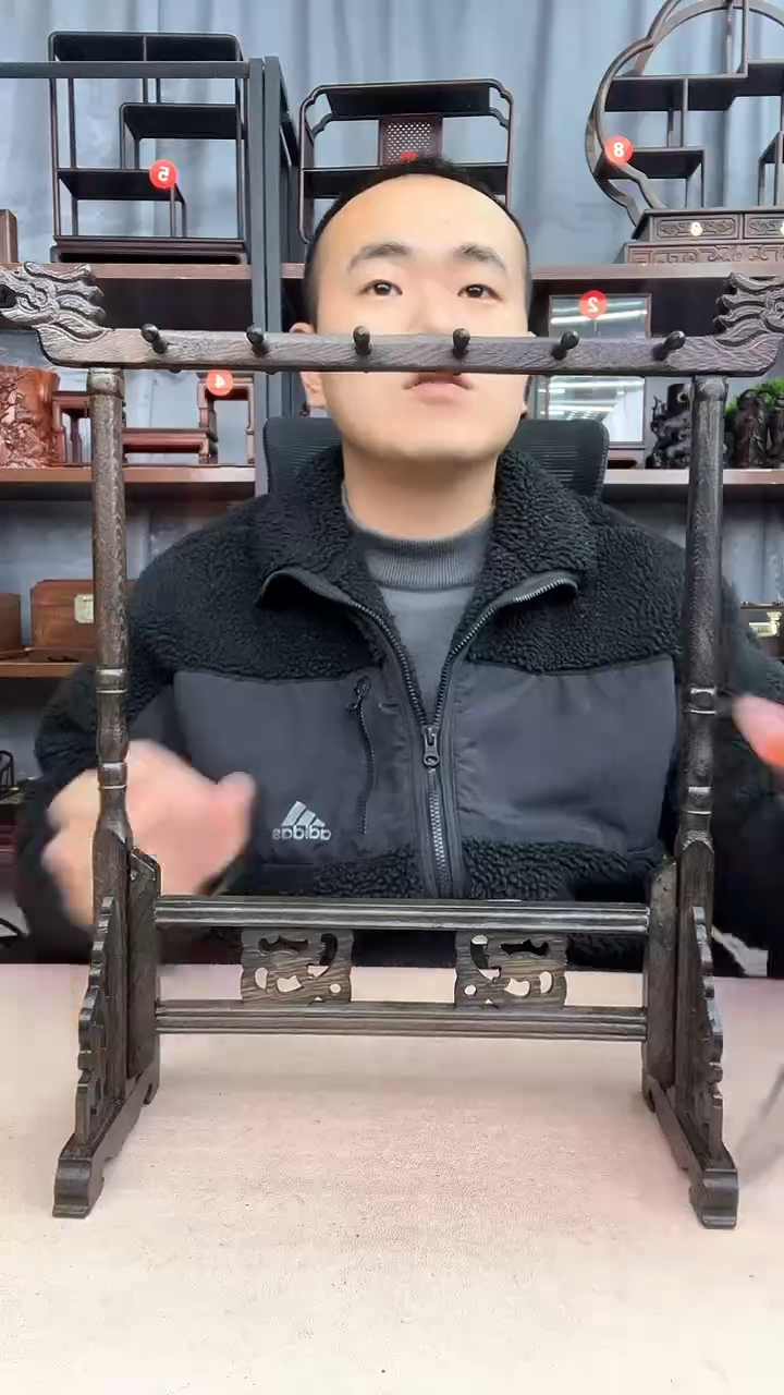 【闪购商品】乌木类端景台162小李子红木工艺品
