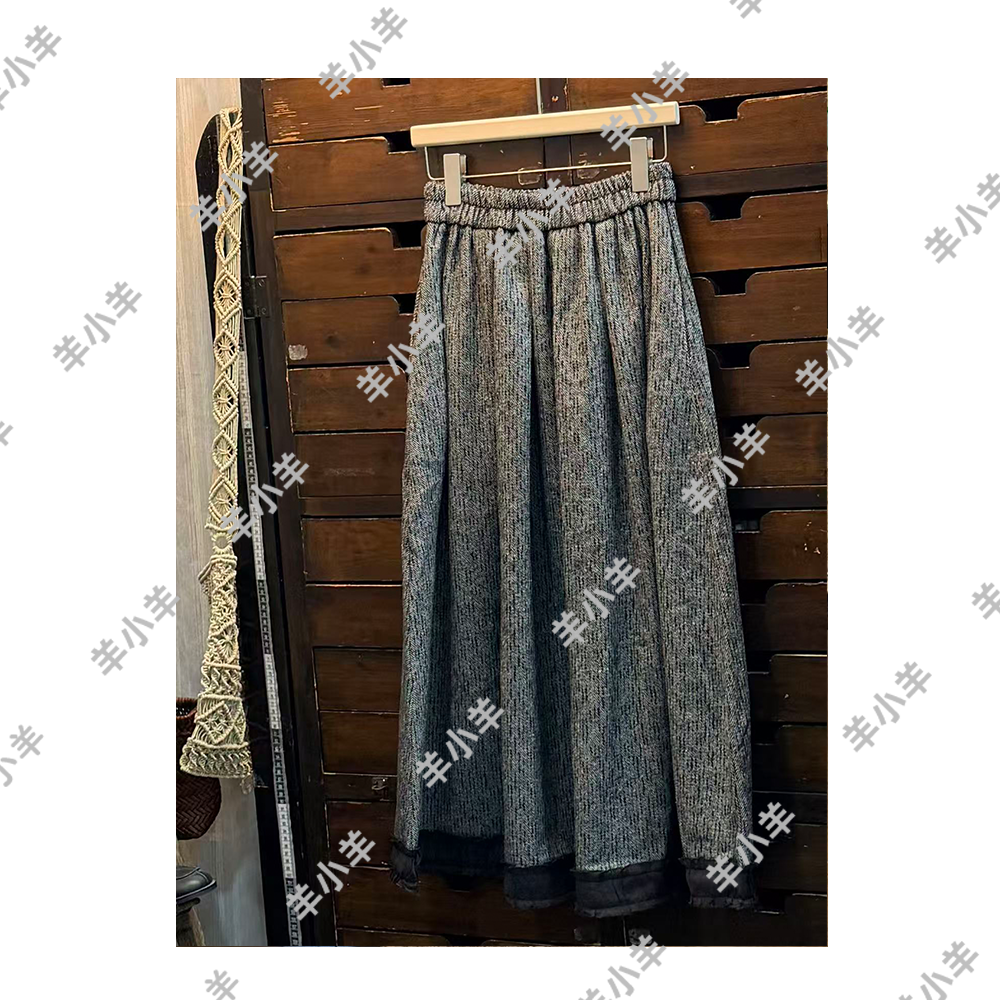 【羊小羊】356女生毛呢子半裙秋冬半身裙日系时尚百搭复古简约半裙