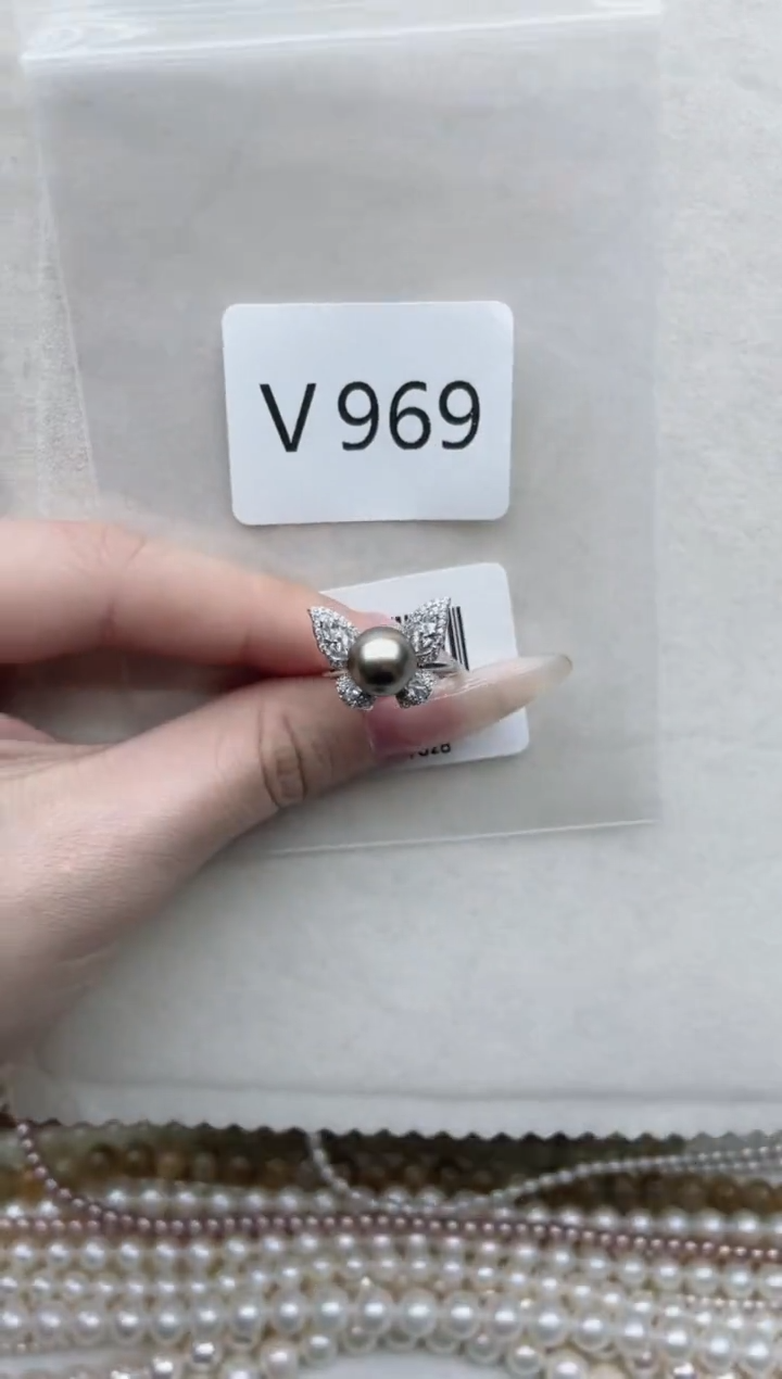 【闪购商品】海水珍珠戒指银S925镶嵌V969