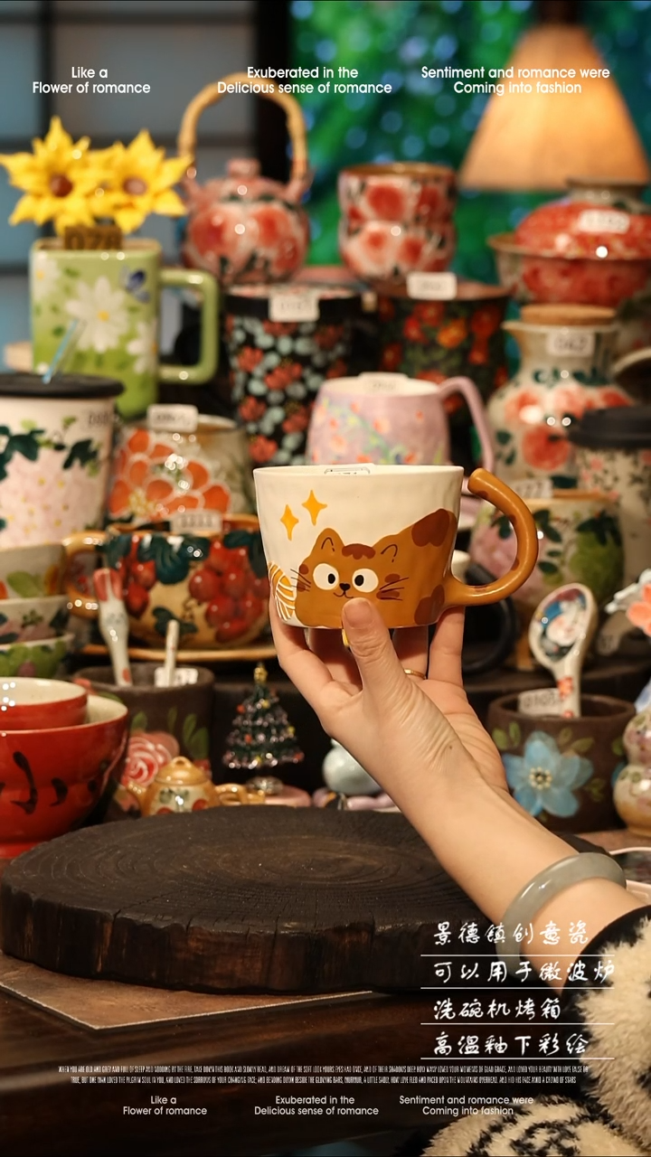 陶瓷景德镇高温釉下彩手工手绘款式@A0762@