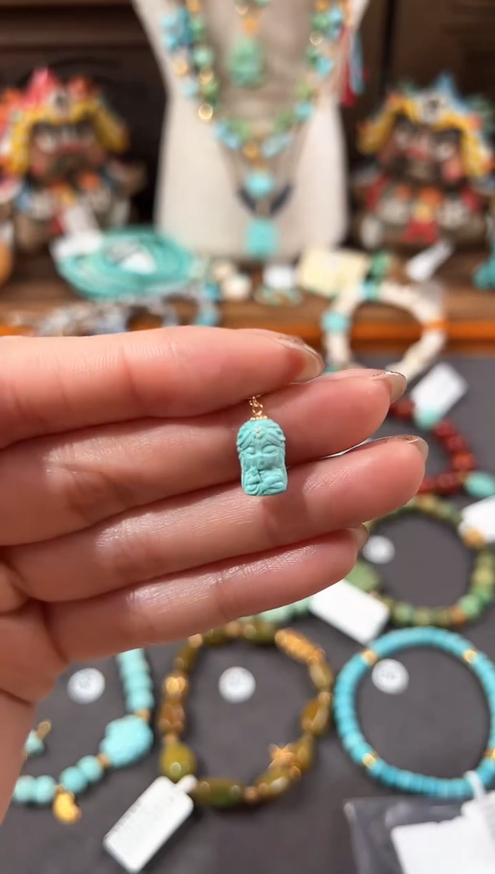 【闪购商品】绿松石提溜18K金镶嵌绿松石提溜