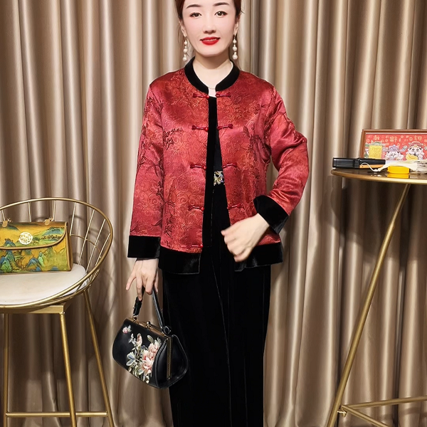  6538中老年女装妈妈外套富太精品显年轻大气上档次春秋开衫上衣