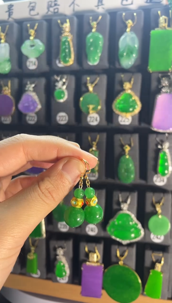 【闪购商品】翡翠耳饰银S925镶嵌501....