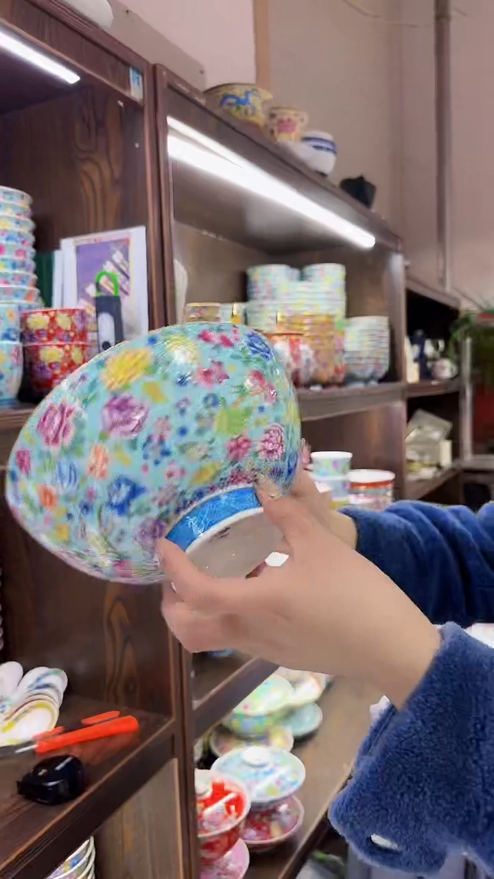 【闪购商品】瓷片8英寸大汤碗景德镇万花1个