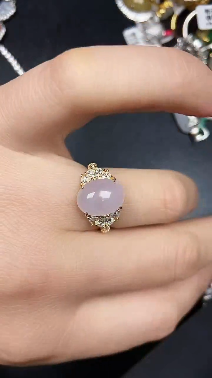 银S925镶嵌戒指翡翠8100