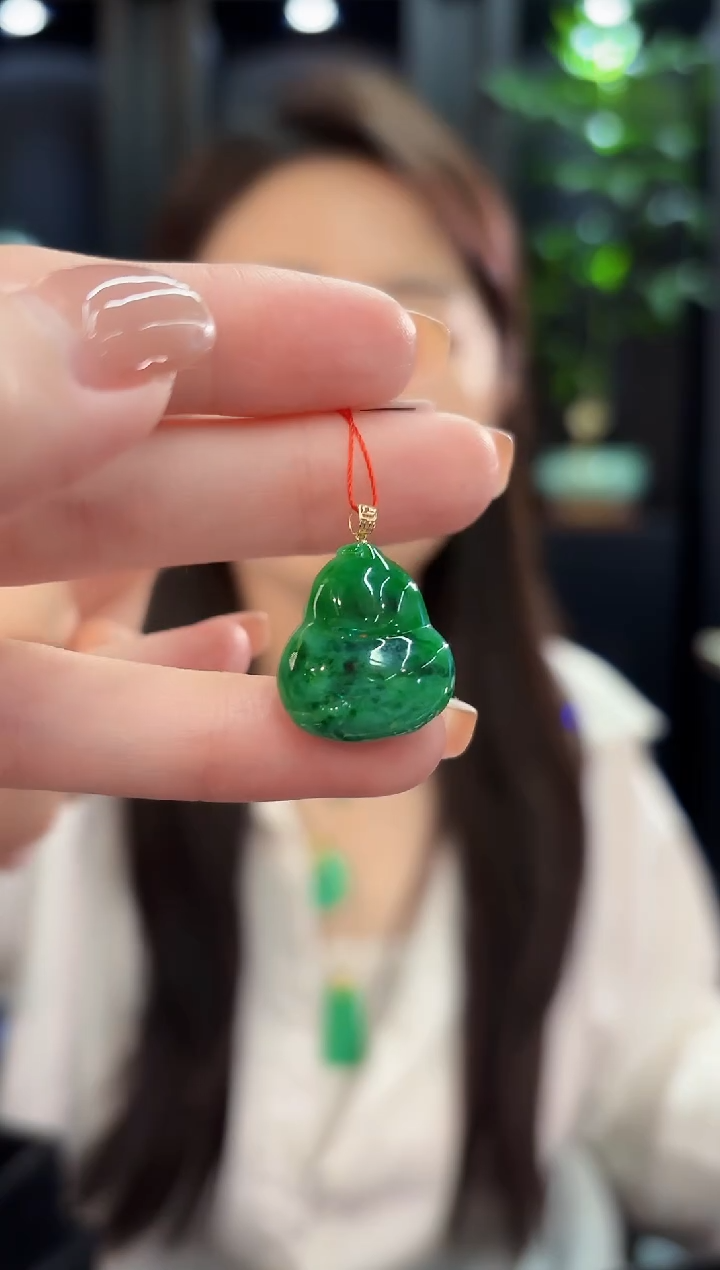 吊坠(不含链)18K金镶嵌翡翠 缅甸A货/支持复检/一件