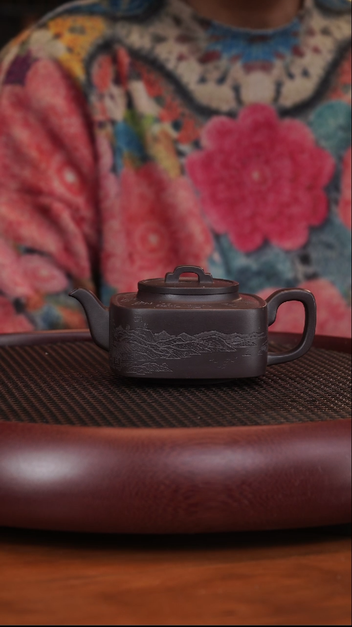 【闪购商品】紫砂茶壶1-34张彩萍君玉黑墩头200CC