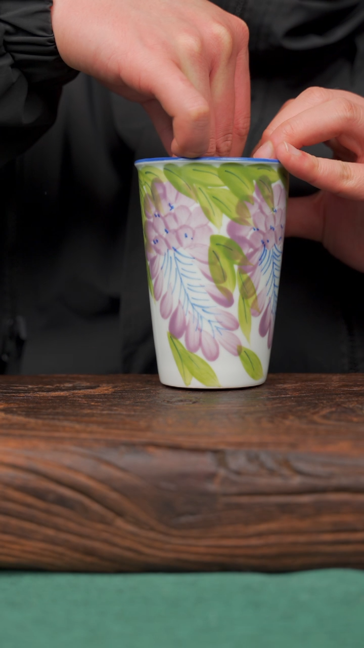 【闪购商品】瓷片38寻一缕瓷香杯釉下手工手绘瓷器