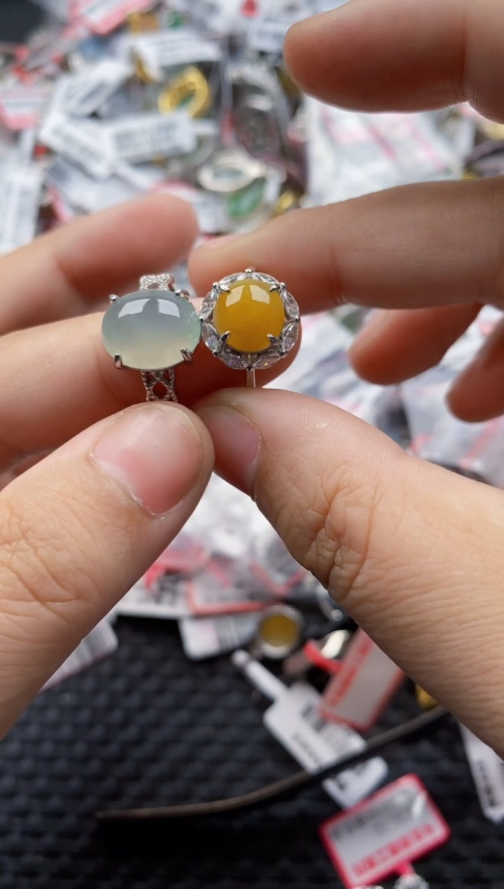 翡翠戒指银S925镶嵌999999   6