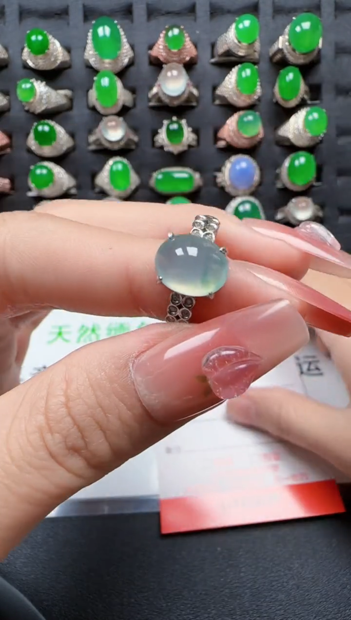 【闪购商品】翡翠戒指银S925镶嵌4111