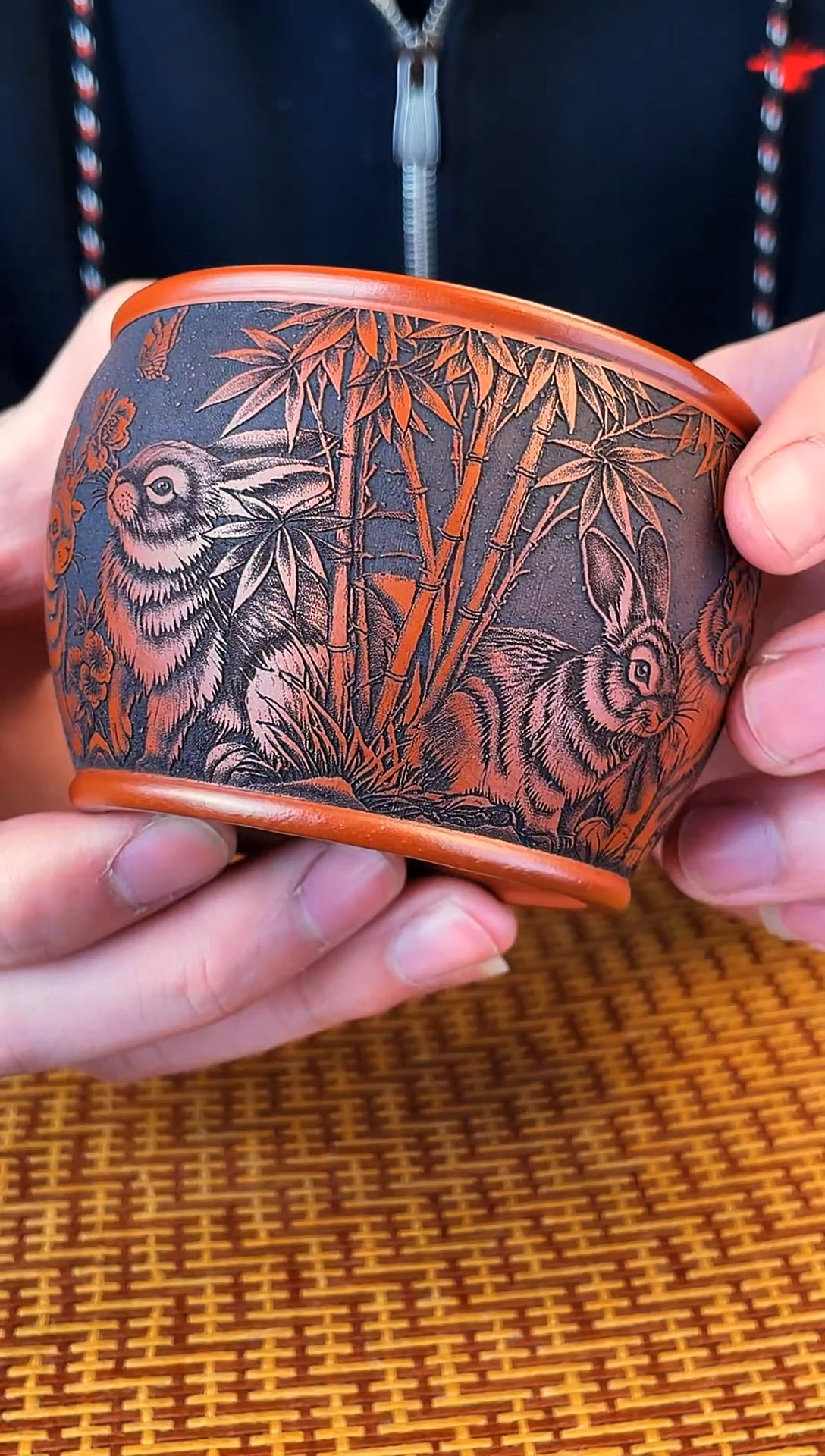 玉兔呈祥 朱泥大红袍 主人杯