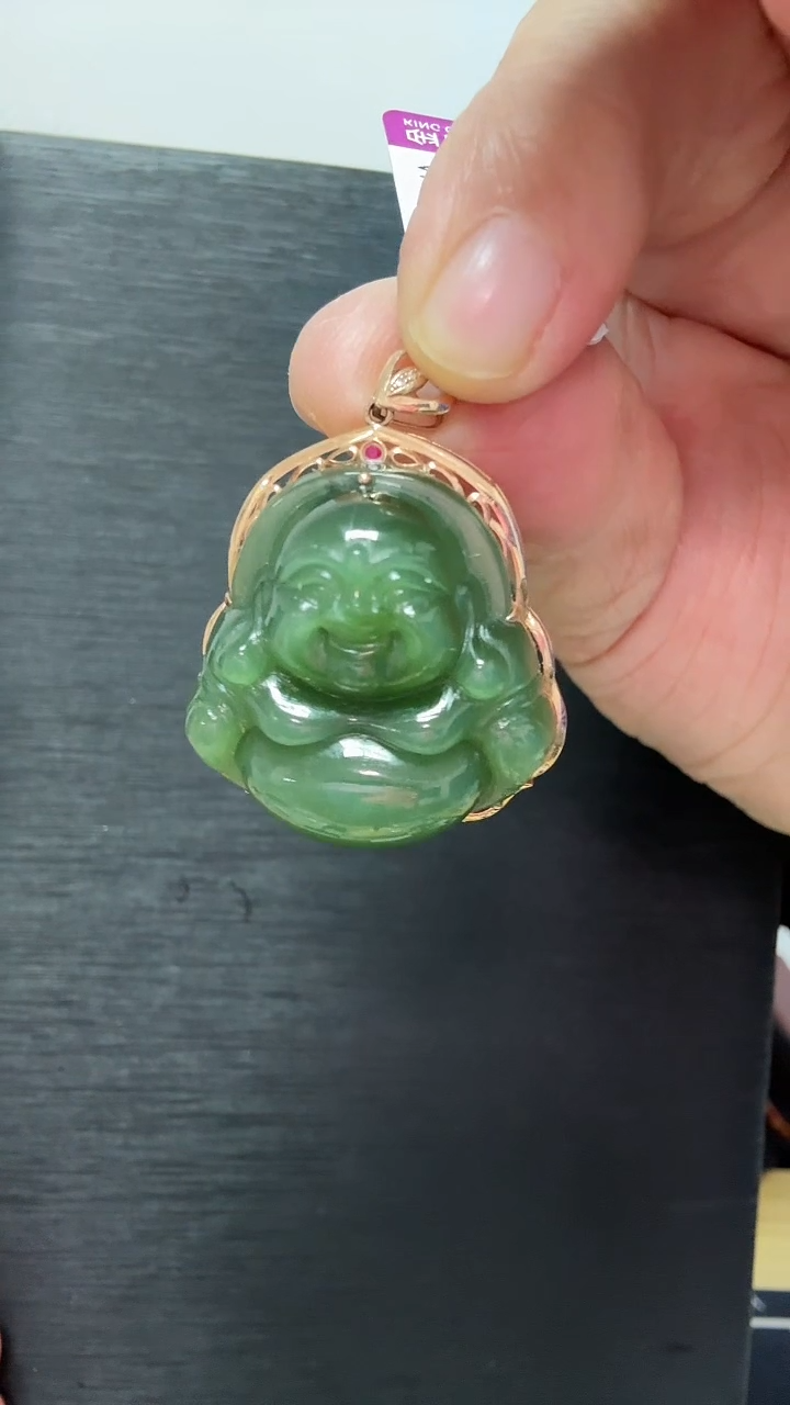颈饰18K金镶嵌和田玉0086佛公