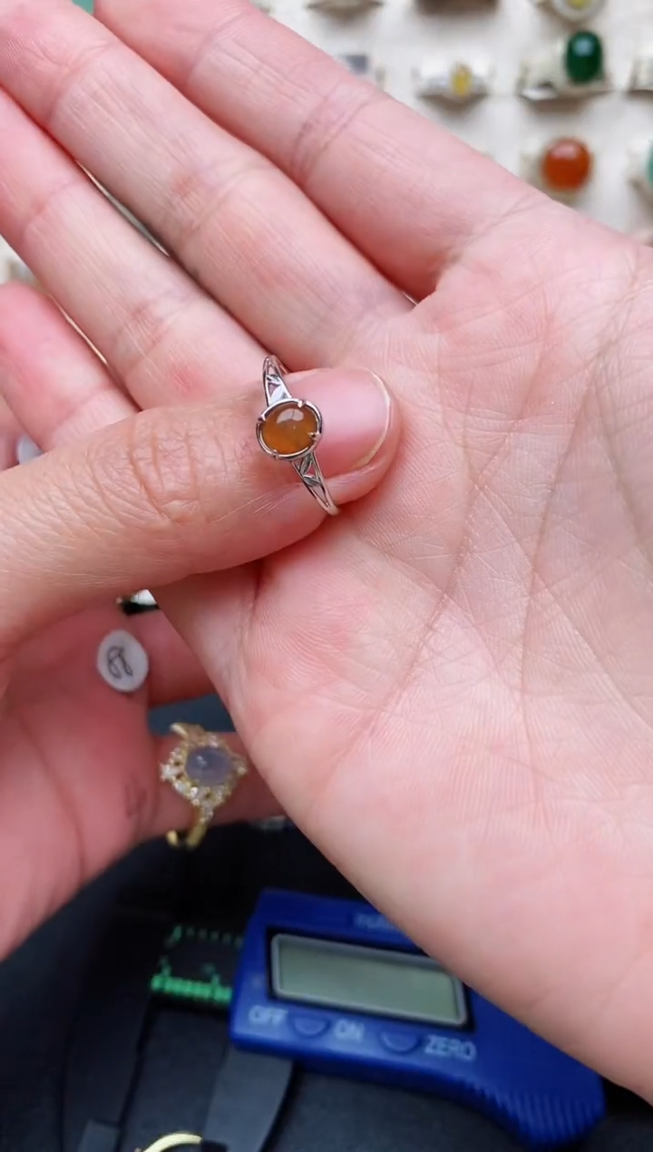 【闪购商品】翡翠戒指银S925镶嵌天然翡翠 222    1+