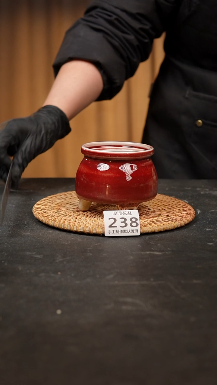 【闪购商品】瓷片238泥泥手工花盆口7高8