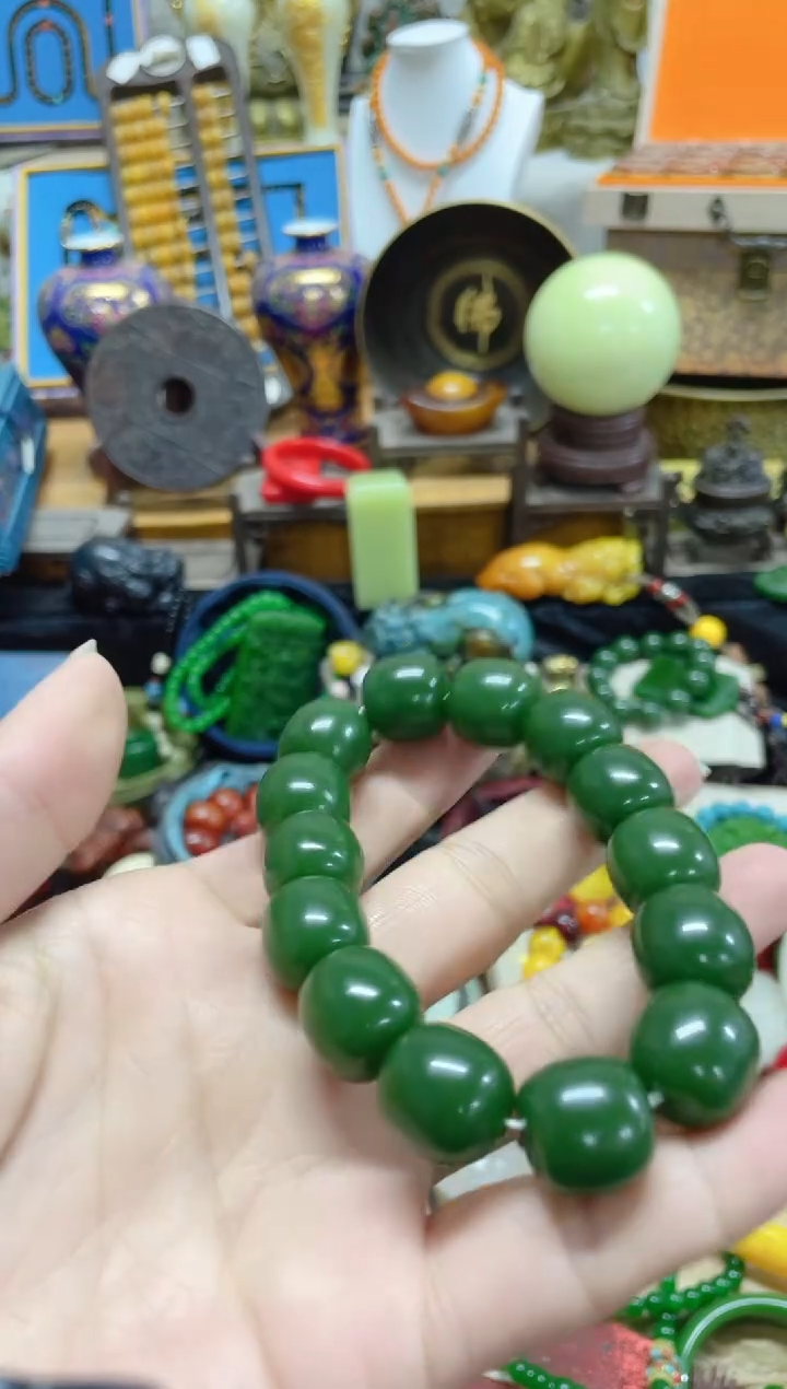 【闪购商品】和田玉（碧玉）手串未镶嵌主播推荐主播推荐