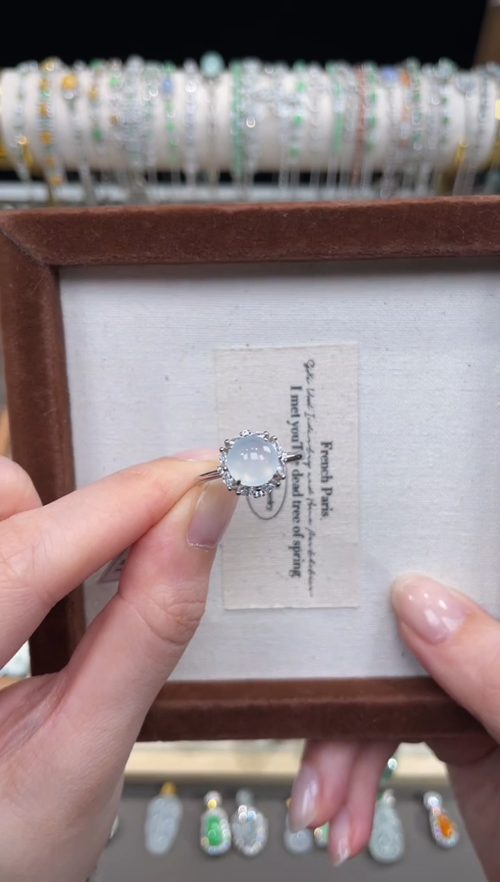 银S925镶嵌戒指翡翠1