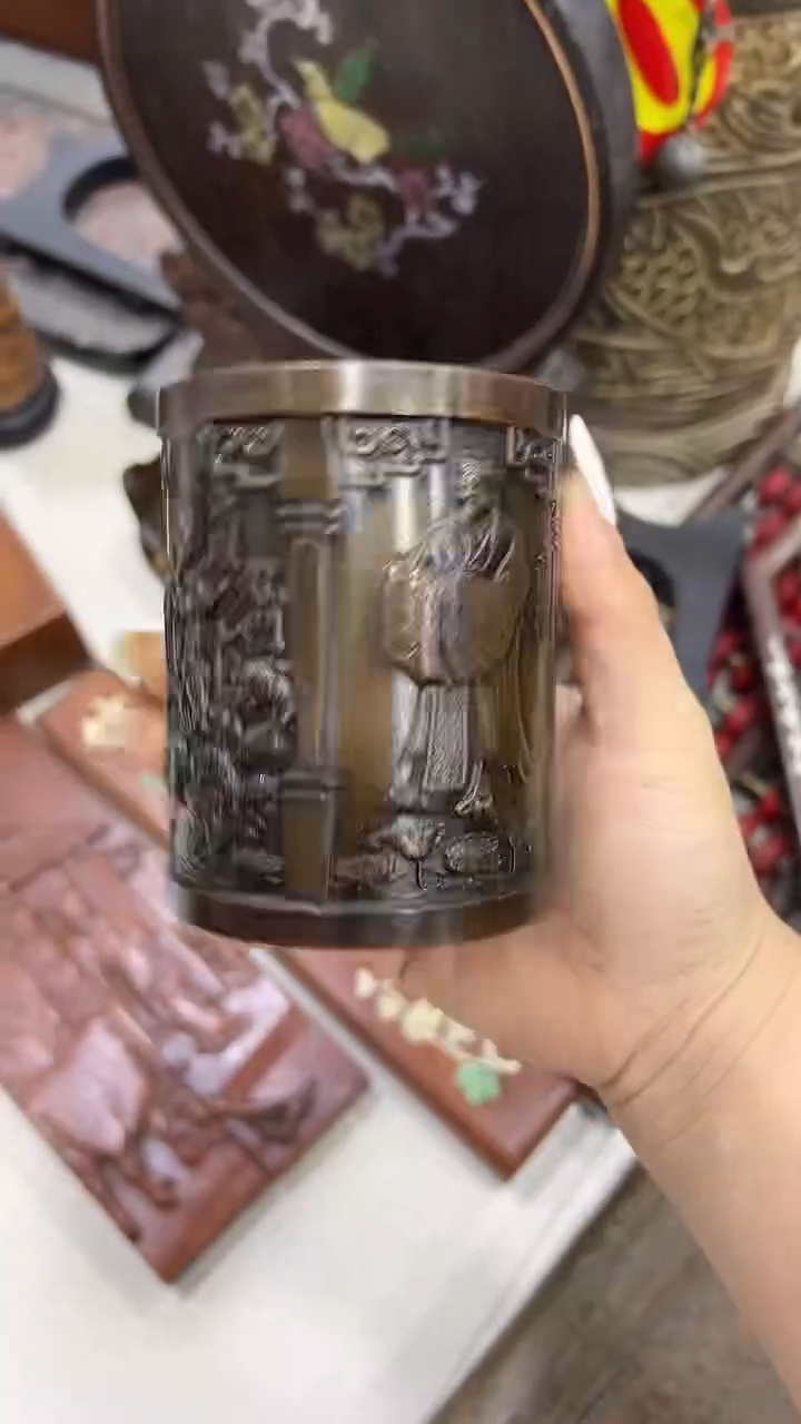 沐头淘摆件雕件 笔筒