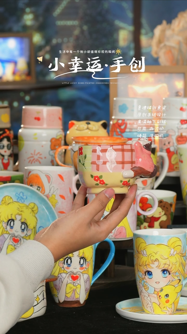 【闪购商品】小幸运纯手工手绘陶瓷