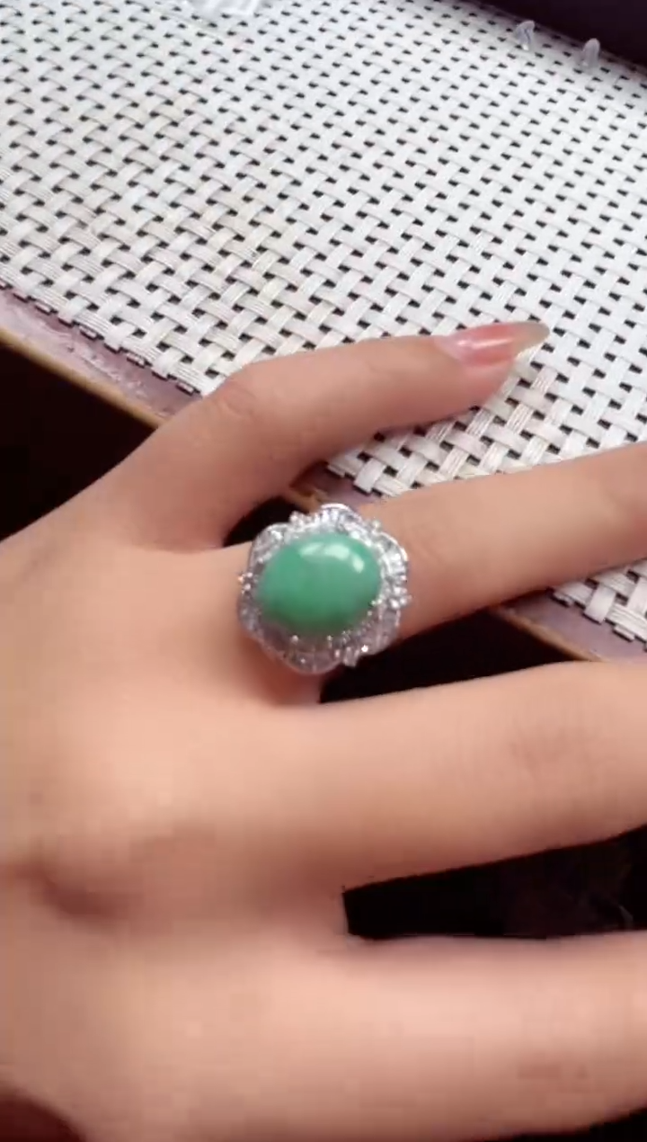 【闪购商品】翡翠戒指银S925镶嵌戒指