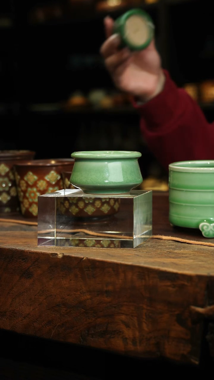 【闪购商品】瓷片陈蓉蓉 梅子青 小洗杯