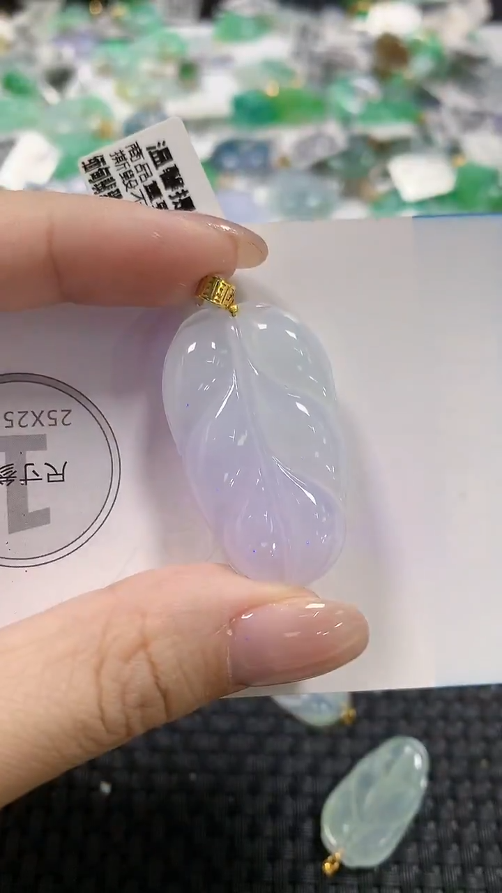 颈饰18K金镶嵌翡翠天然缅甸翡翠a货百元以上9元证书费自理