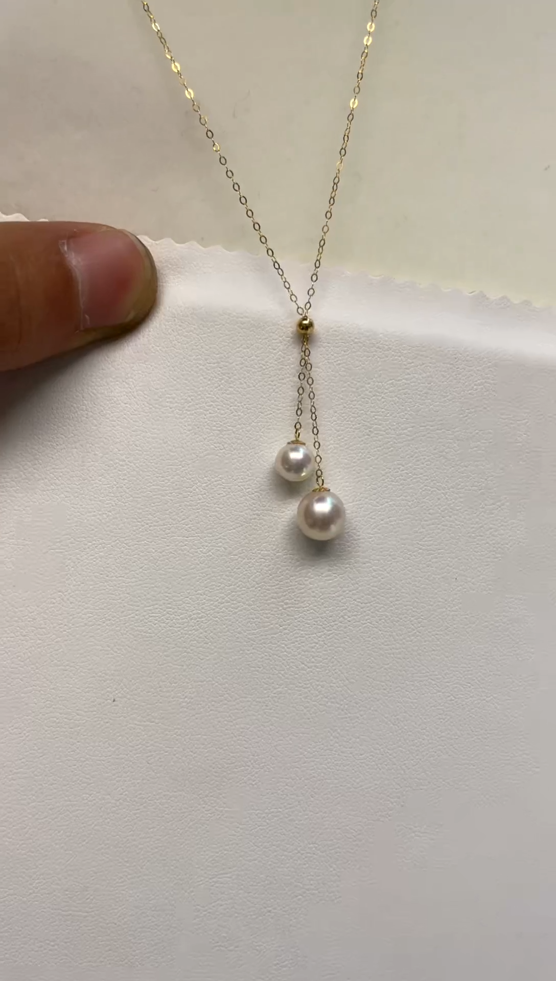 颈饰18K金镶嵌海水珍珠8-9 6-7