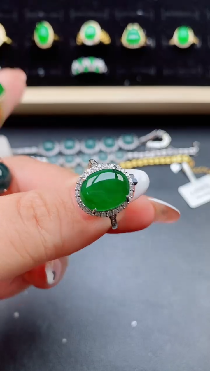 【闪购商品】翡翠戒指银S925镶嵌312321