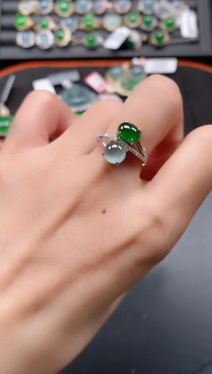 银S925镶嵌戒指翡翠111111