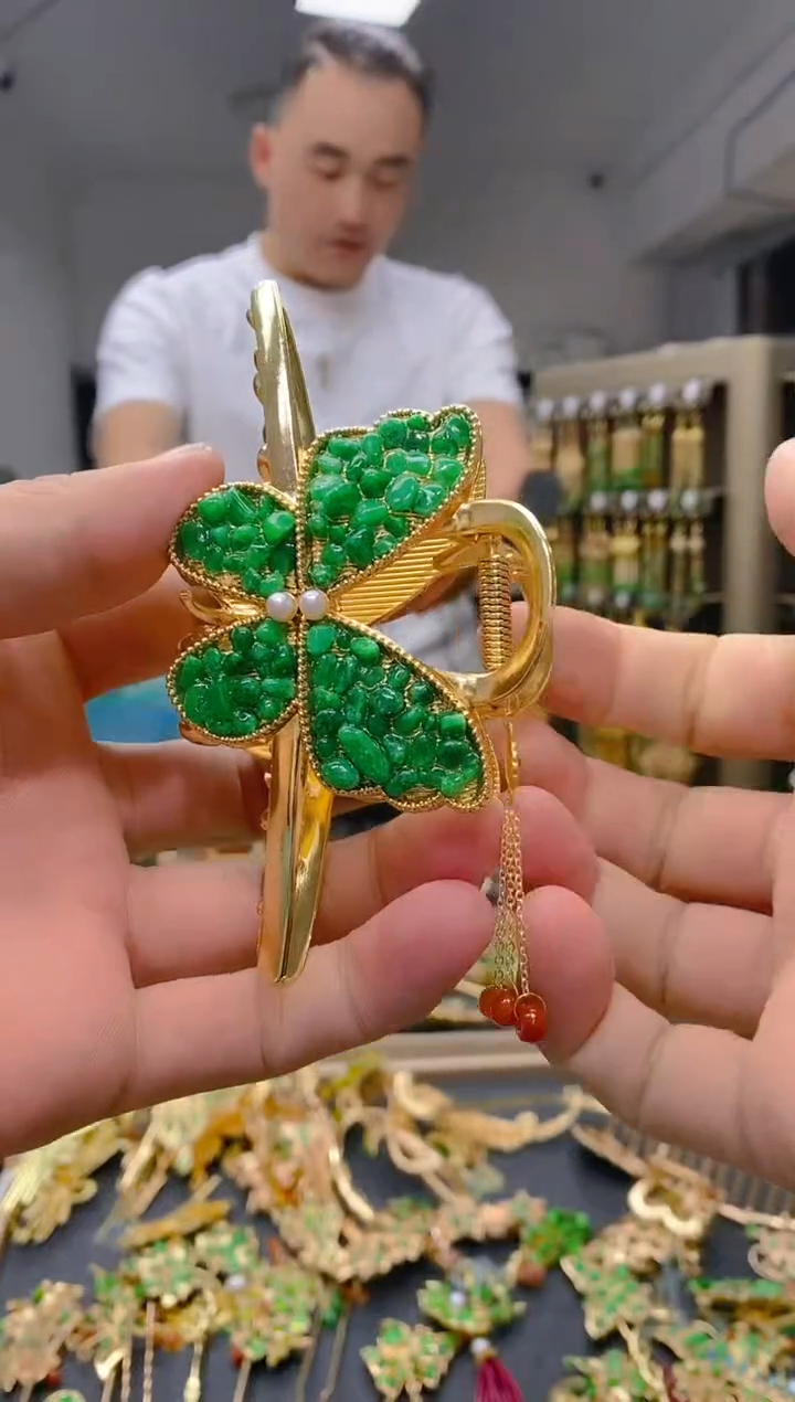 【闪购商品】翡翠耳饰合金251翡翠发簪