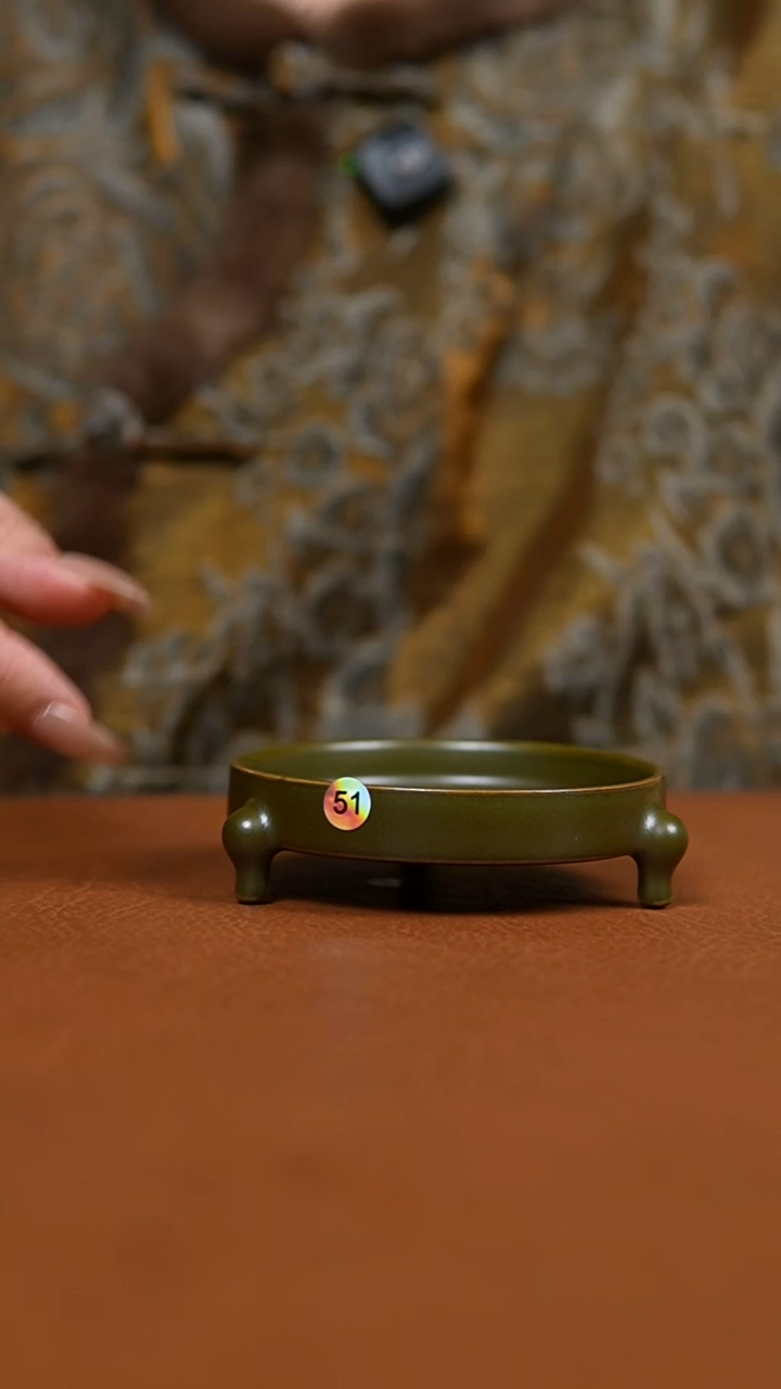 瓷片茶叶沫mini三足笔洗51