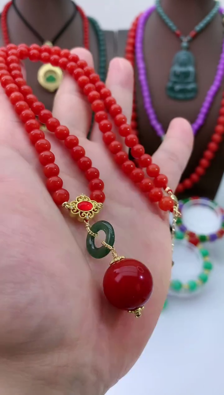 【闪购商品】翡翠颈饰14K金镶嵌D198项链