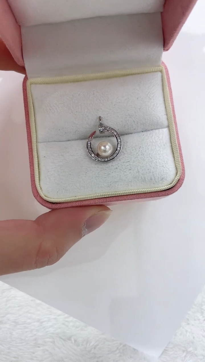【闪购商品】海水珍珠吊坠(不含链)银S925镶嵌海水珍珠吊坠