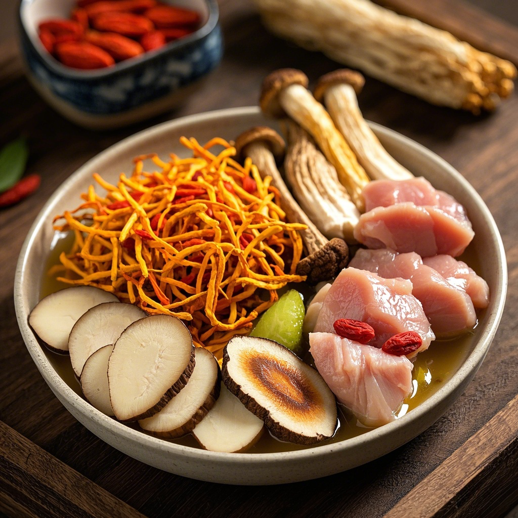 鹿茸菌虫草花鸡汤（鲜土鸡肉约620g） 包冰率不含冰