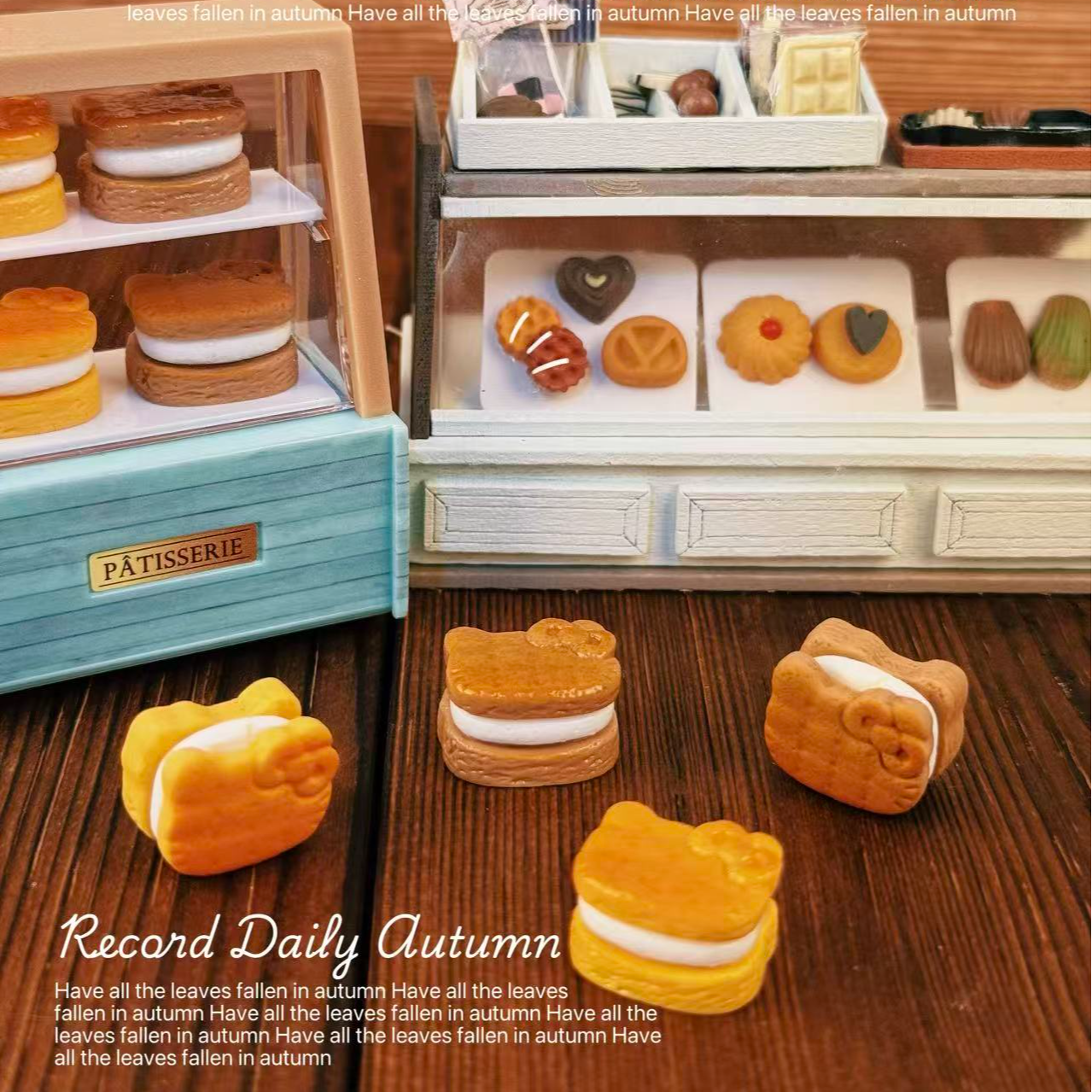 预售【开芯定制】迷你kt夹心饼干 高品树脂仿真食玩 树脂配件 手机