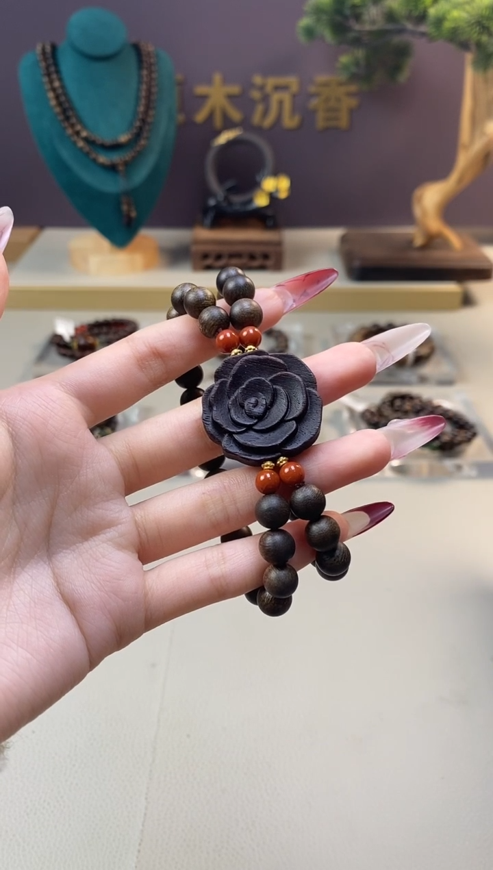 【闪购商品】沉香手串J顺化紫棋08两圈设计款