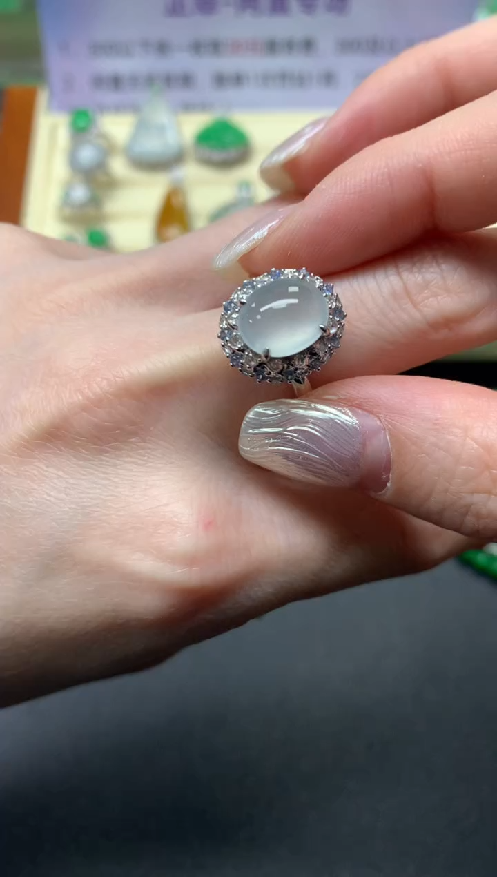 【闪购商品】翡翠戒指18K金镶嵌戒指|6800+680