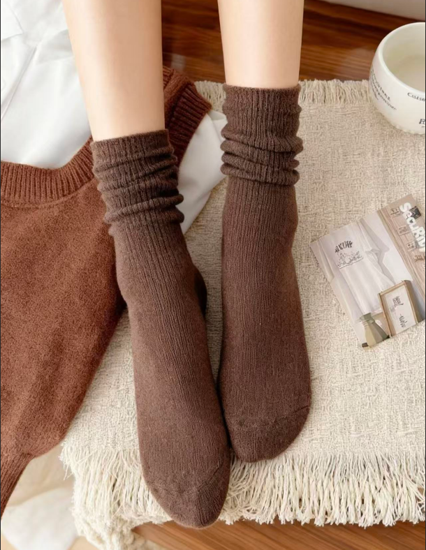 女款中筒运动袜5双（非图片）