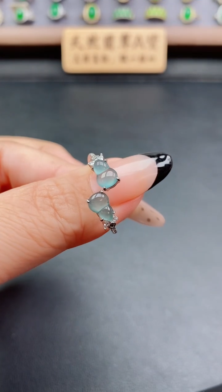 银S925镶嵌戒指翡翠1