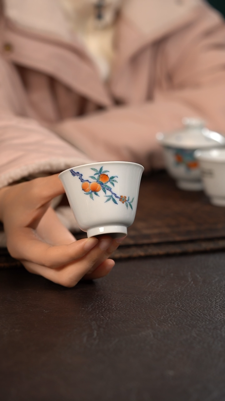 【闪购商品】杯云霞珍藏斗彩桃气闻香杯