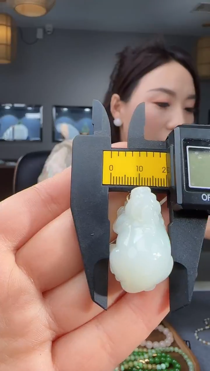 吊坠(不含链)18K金镶嵌和田玉1