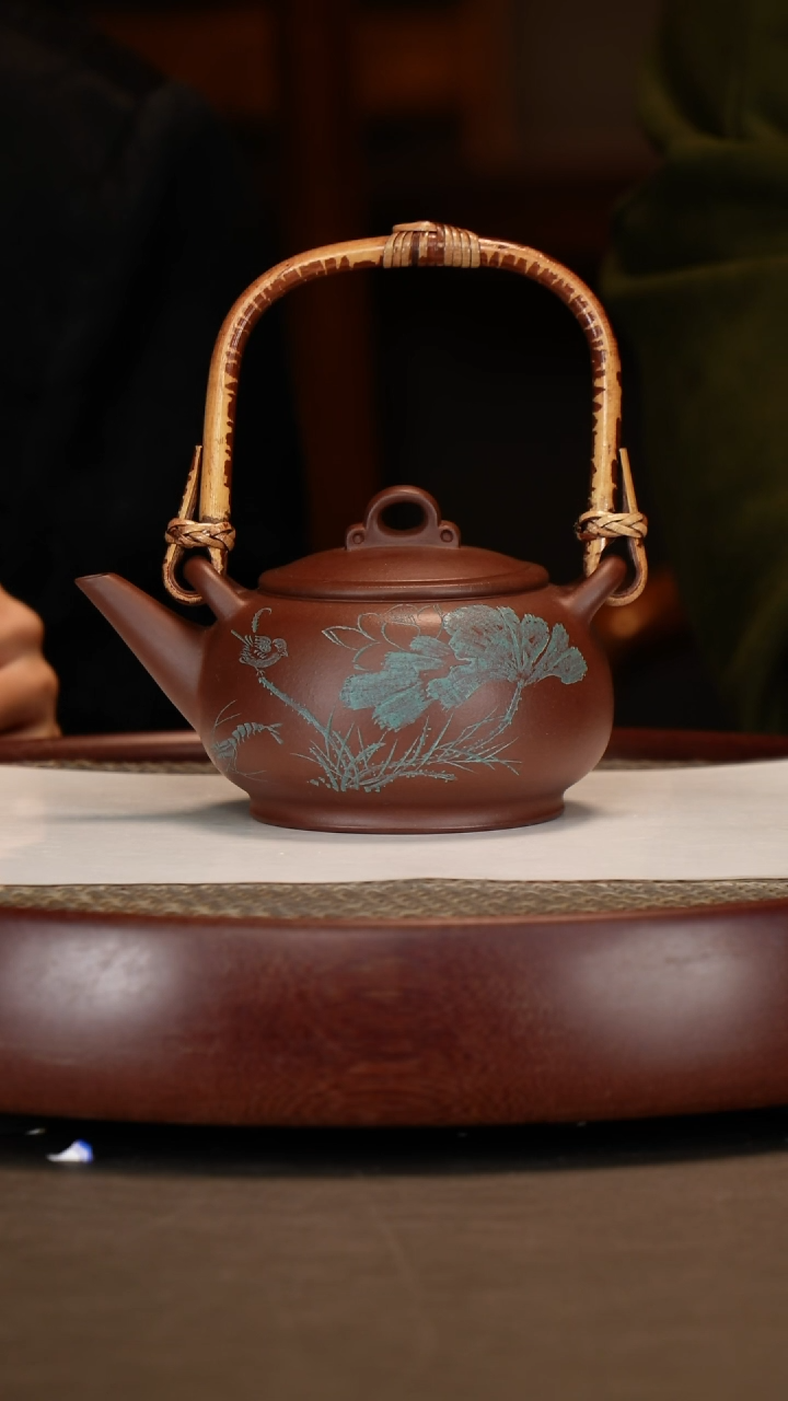 【闪购商品】紫砂茶壶E530板桥提梁+十二生肖杯