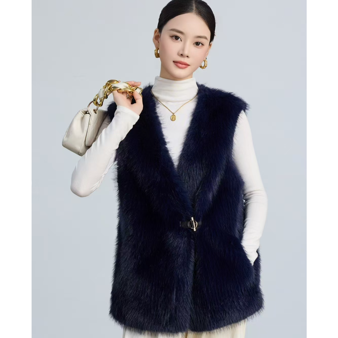 【品牌订单】私人定制款狐狐毛米兰貂简约时尚百搭马甲