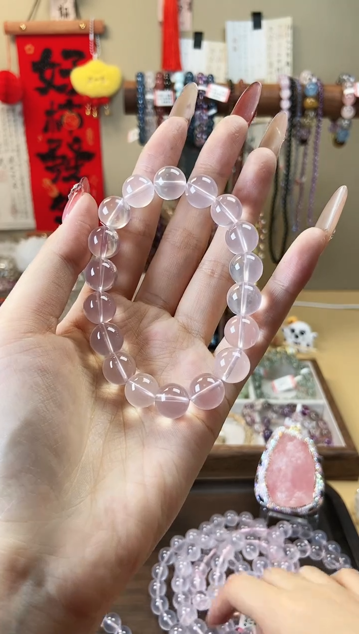 【闪购商品】水晶手链未镶嵌11m粉水晶