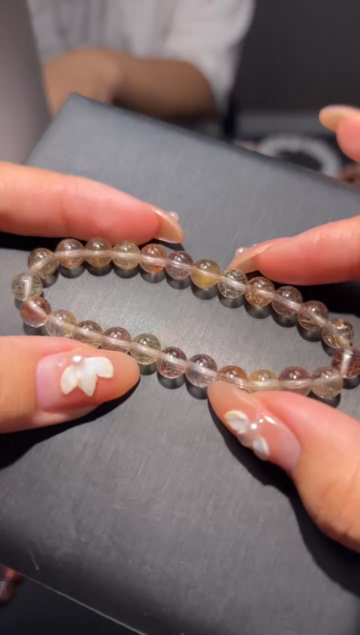 未镶嵌手链水晶发晶手串7mm手串
