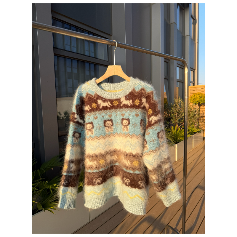 250510秋冬拼色提花款羊绒针织衫