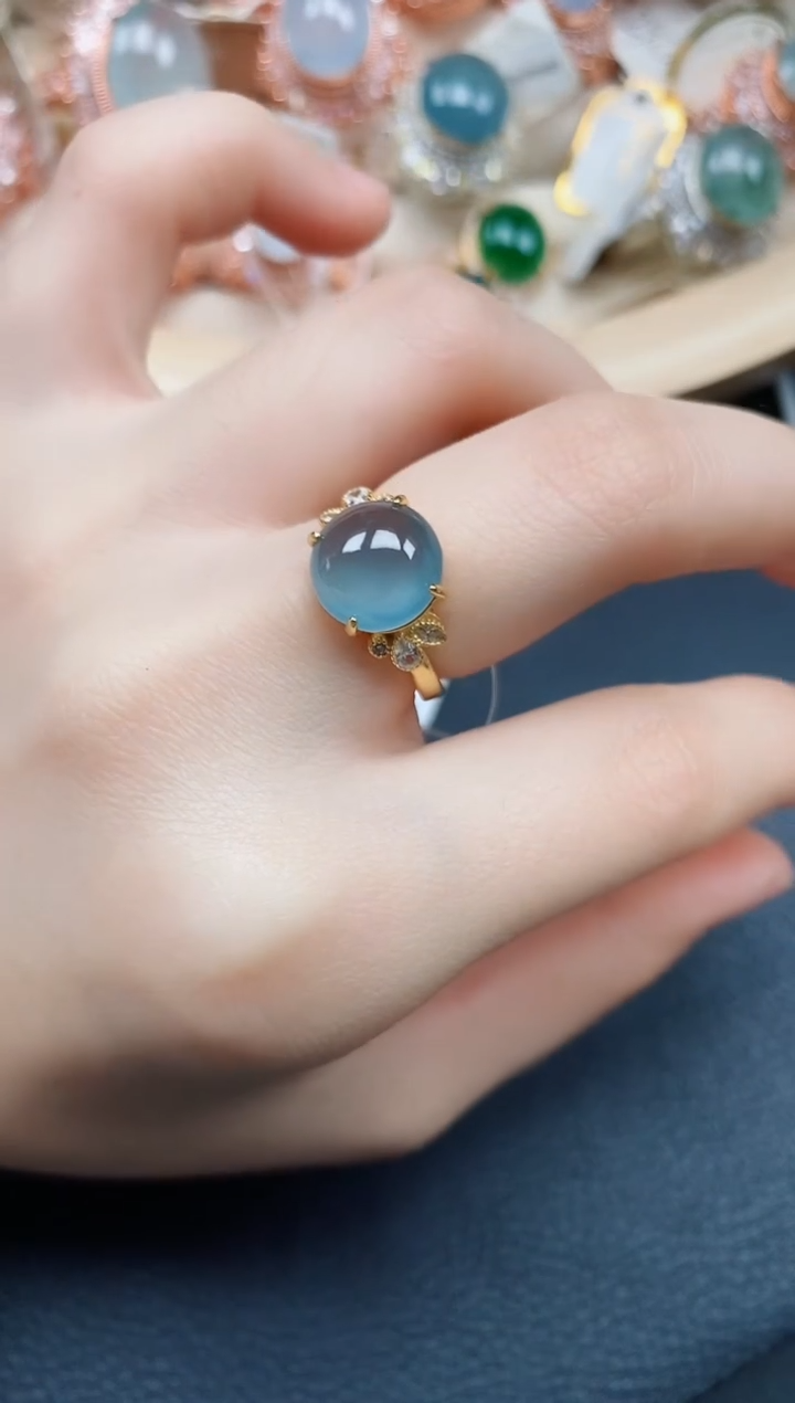 【闪购商品】翡翠戒指银S925镶嵌翡翠