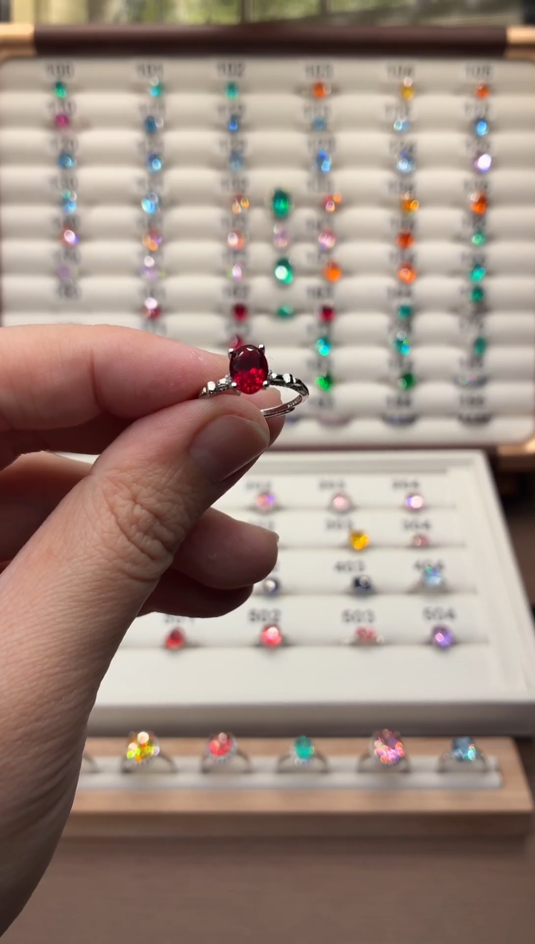 银S925镶嵌戒指红宝石6636